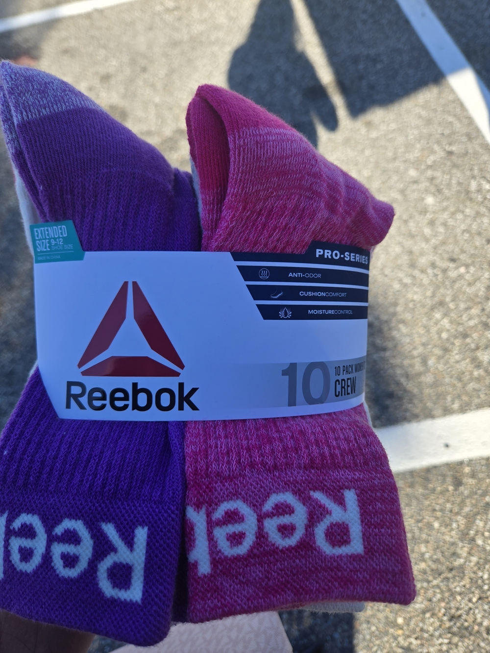 Reebok Women's Crew Socks — Purple & Pink Duo